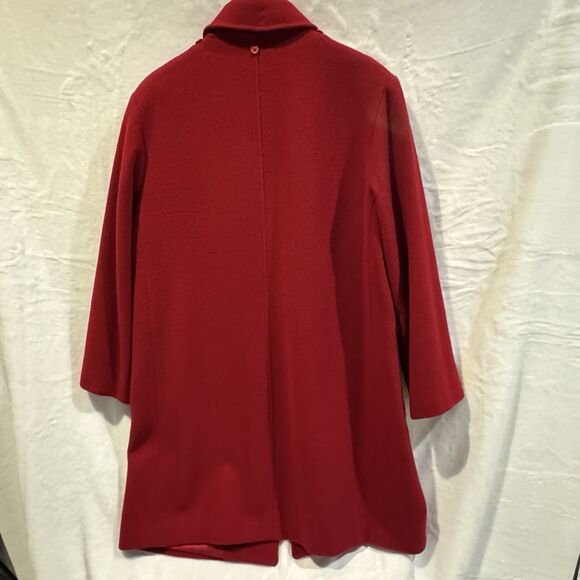 Talbots Womens Red Toggle Duffle Coat Full Zip 100% Wool  Vintage Size 12 Outer - Picture 10 of 10